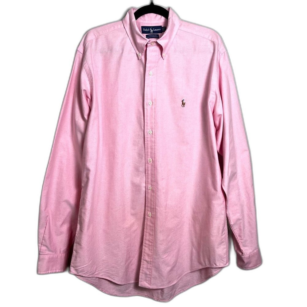 Ralph Lauren Men's Yarmouth Oxford Shirt Pink Button Down 100% Cotton 16 34/35
